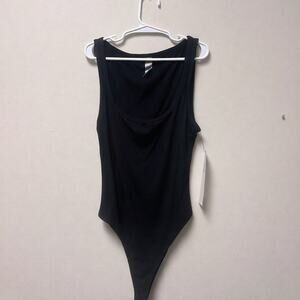 Mono B Women’s Black Sleeveless Thong Bodysuit Size Small NWT